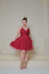 VESTIDO DECOTE CRUZADO DRAPEADO VESTIDO DE FESTA PETRA FINA MARSALA P